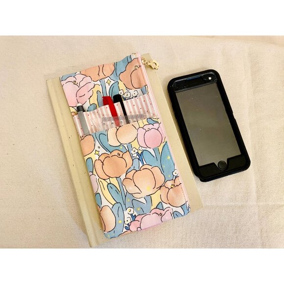 Blue Flower blue blue hydrangea Pen Pouch: Elastic Journal/Planner Holder - Picture 4 of 16